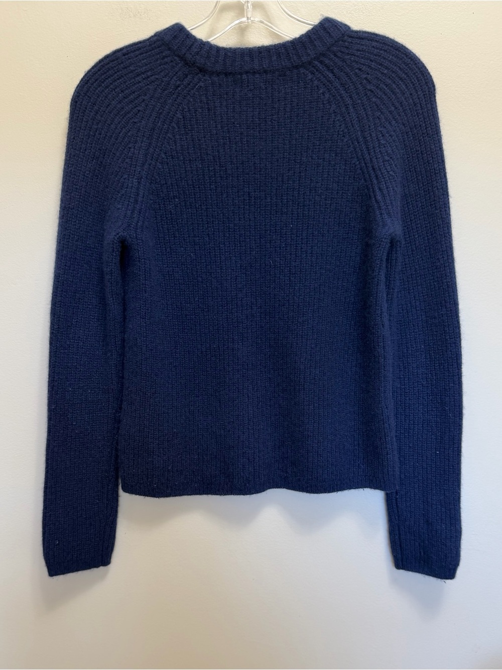 Quince Mongolian Cashmere Fisherman Crewneck Sweater Navy Blue Size S - Picture 3 of 9